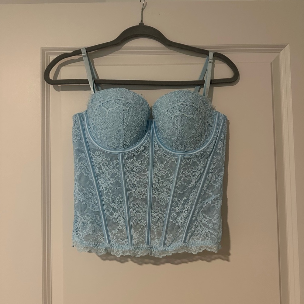 Victoria's Secret Light Blue Lace Bustier